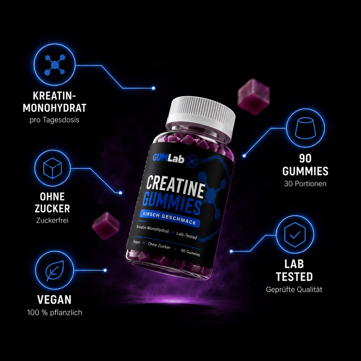 Creatine Gummies – Kirsche | Kreatin-Monohydrat