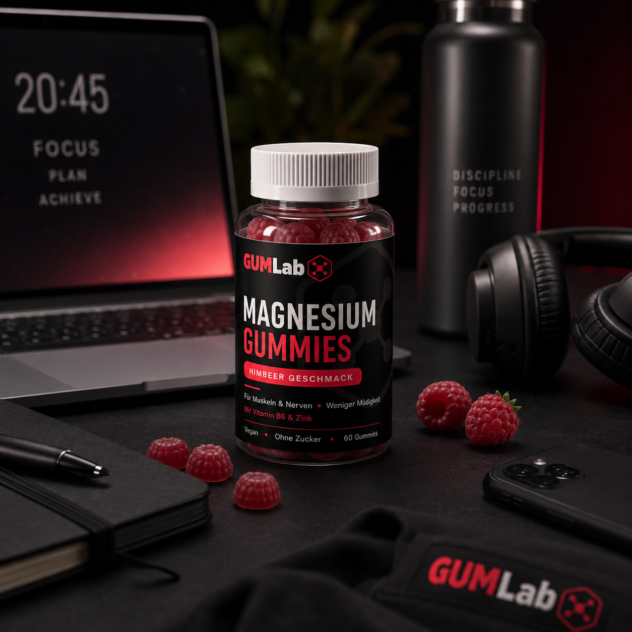 Magnesium Gummies – Himbeere | Magnesium + Zink + B6