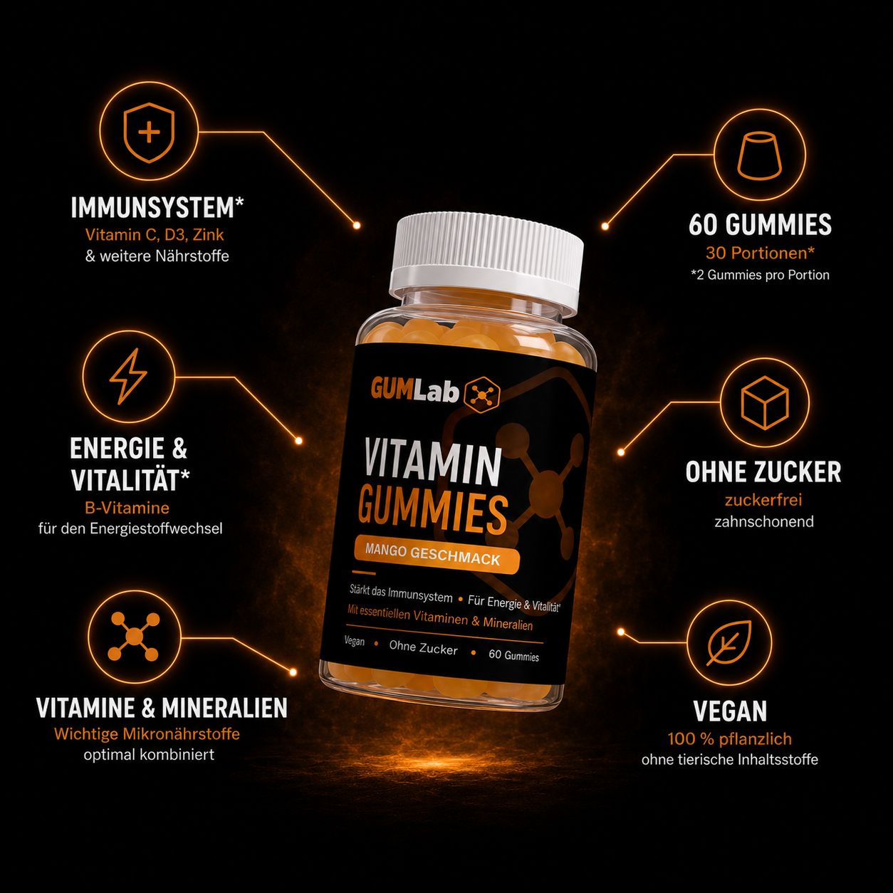 Vitamin Gummies – Mango | 10 Vitamine + Mineralstoffe